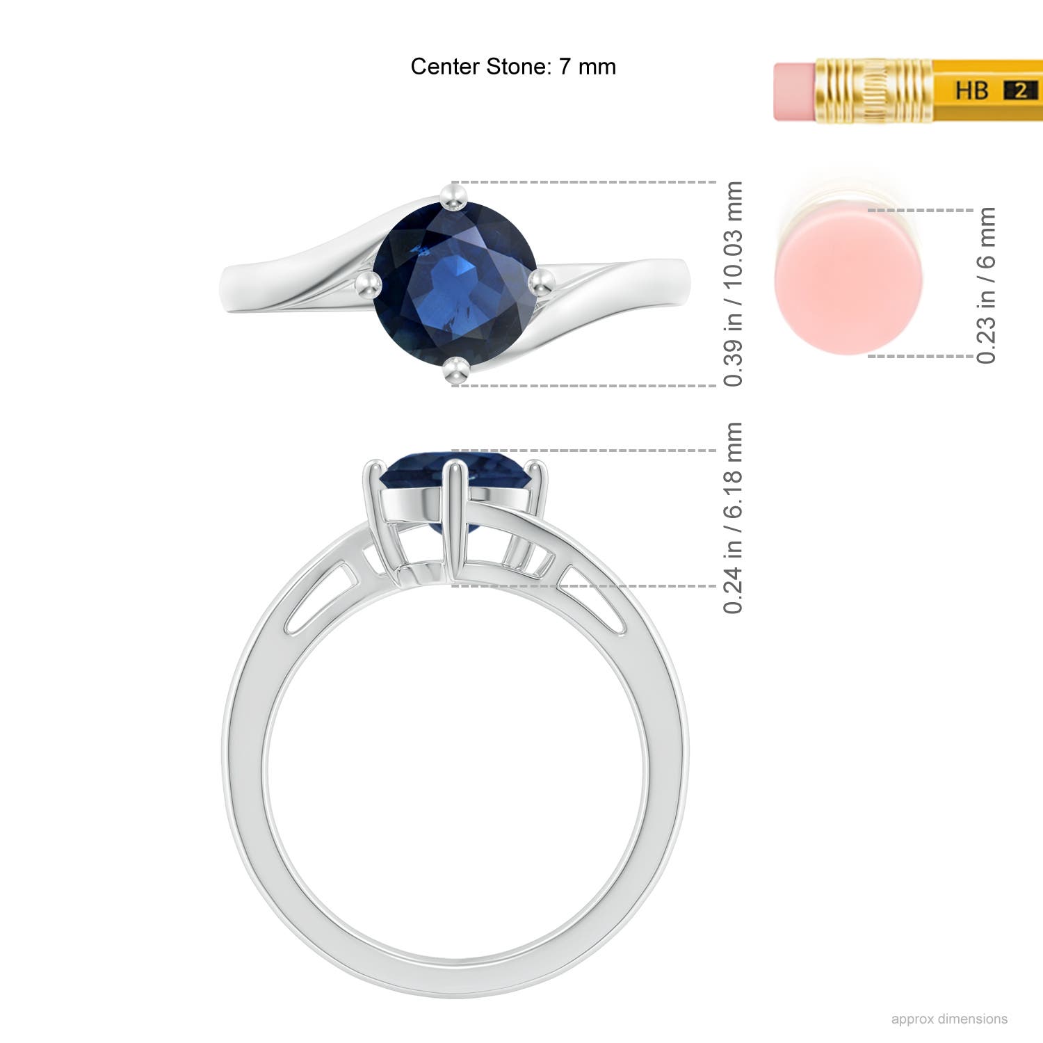 AA - Blue Sapphire / 1.6 CT / 14 KT White Gold