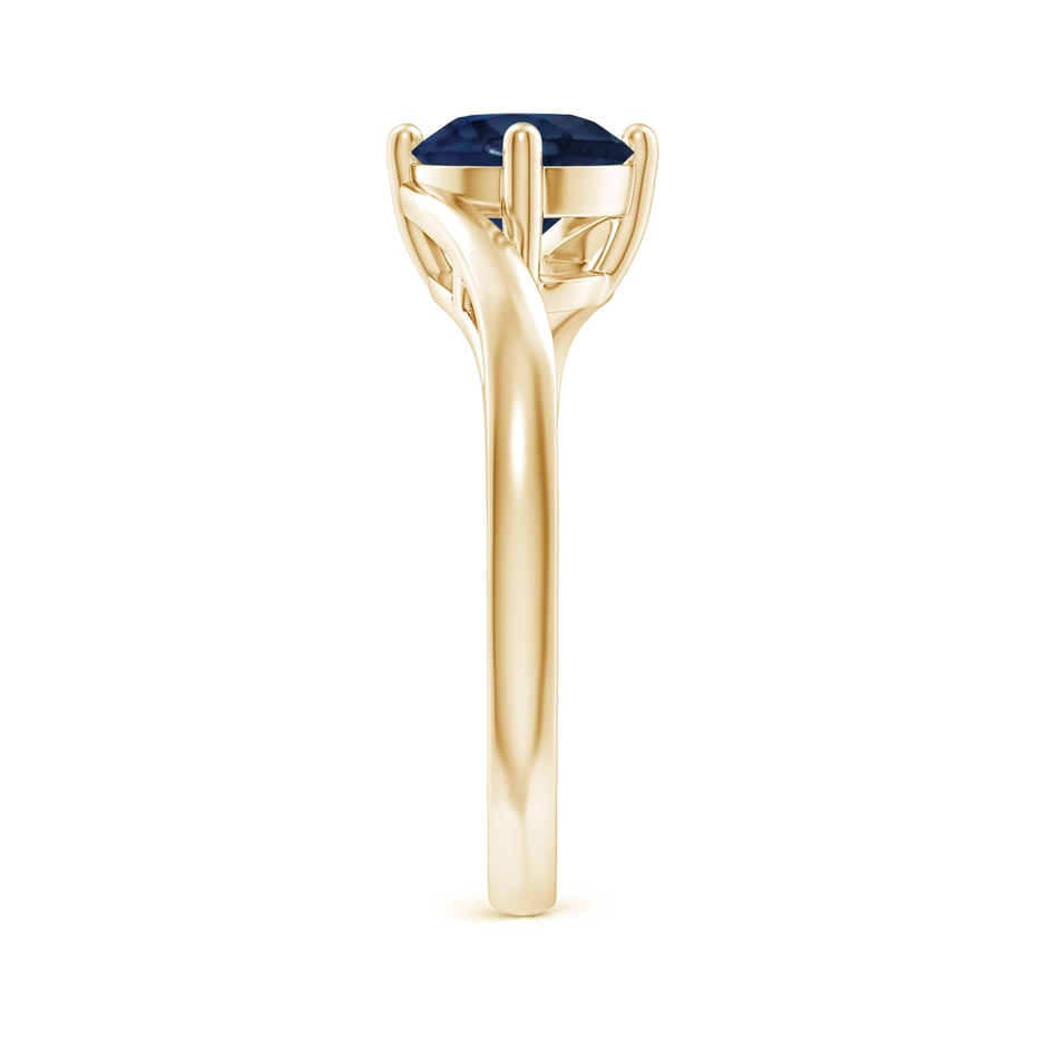 7mm AA Classic Round Sapphire Solitaire Bypass Ring in Yellow Gold side 299