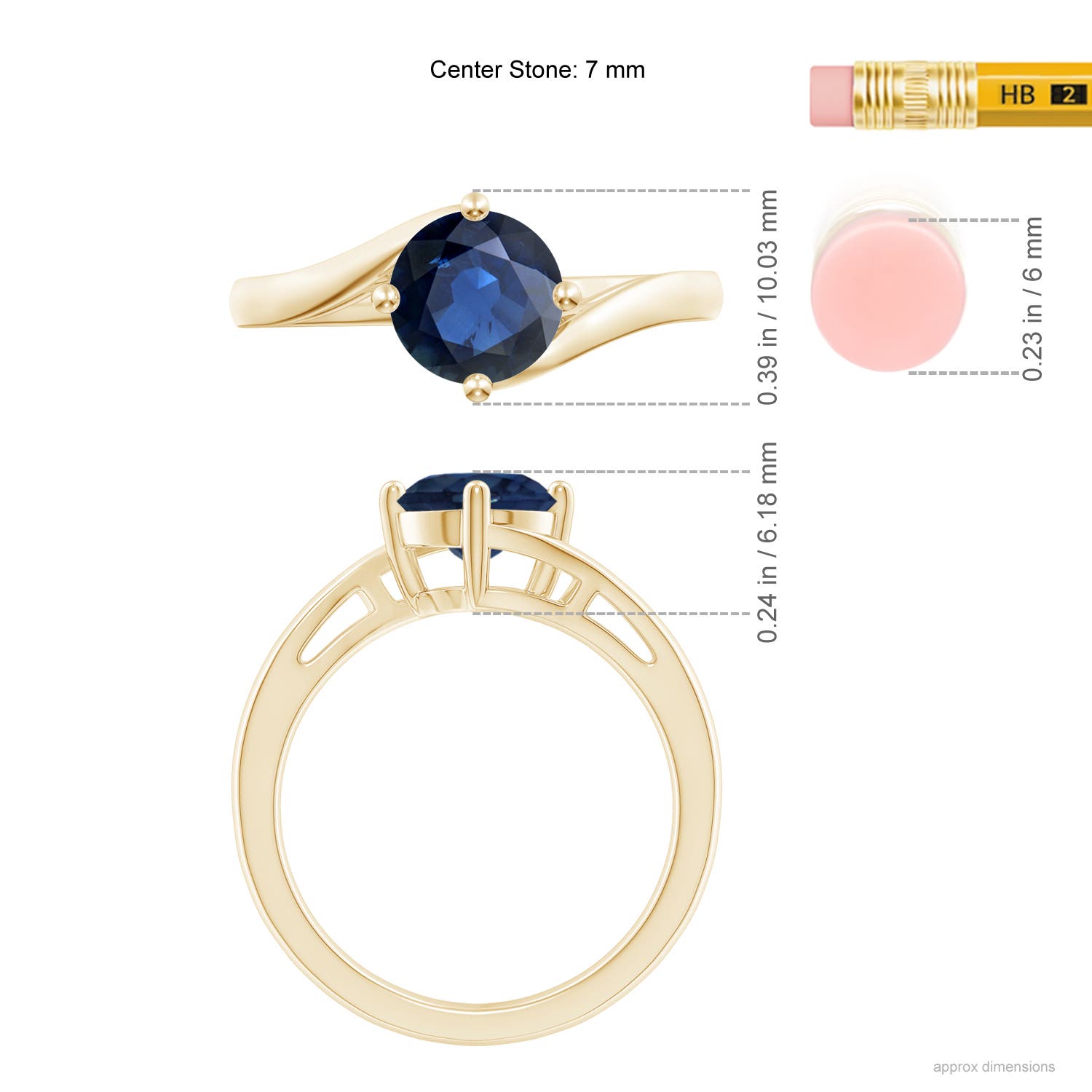 AA - Blue Sapphire / 1.6 CT / 14 KT Yellow Gold