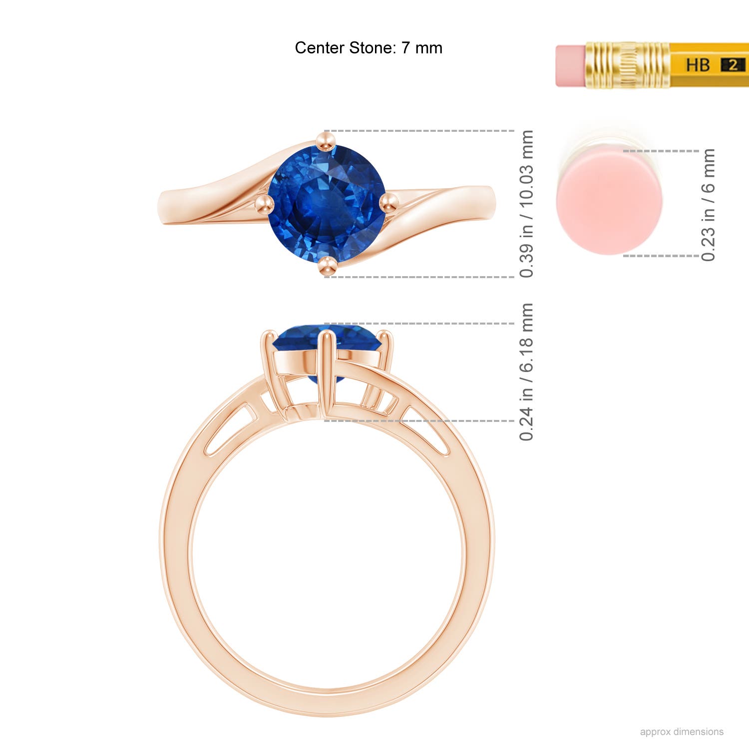 AAA - Blue Sapphire / 1.6 CT / 14 KT Rose Gold