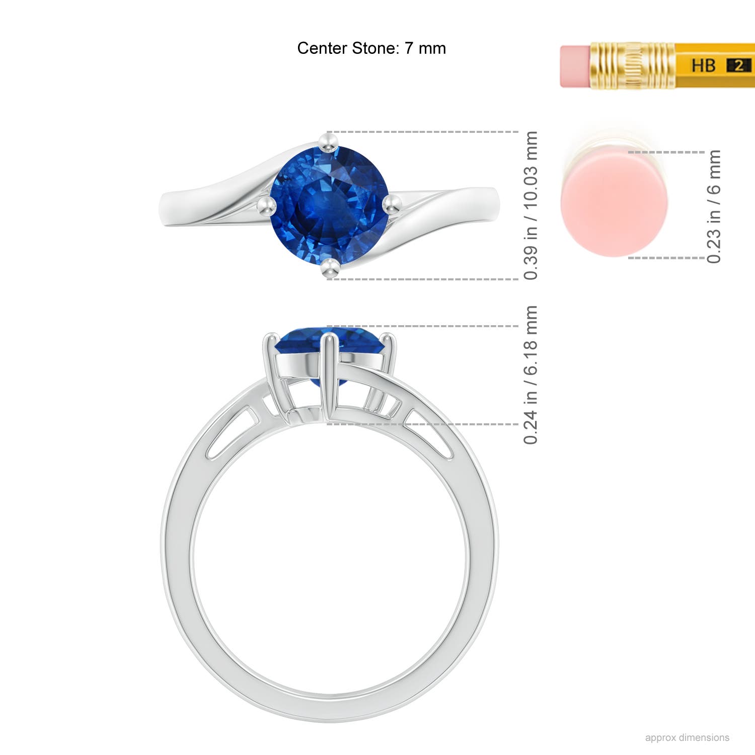 AAA - Blue Sapphire / 1.6 CT / 14 KT White Gold