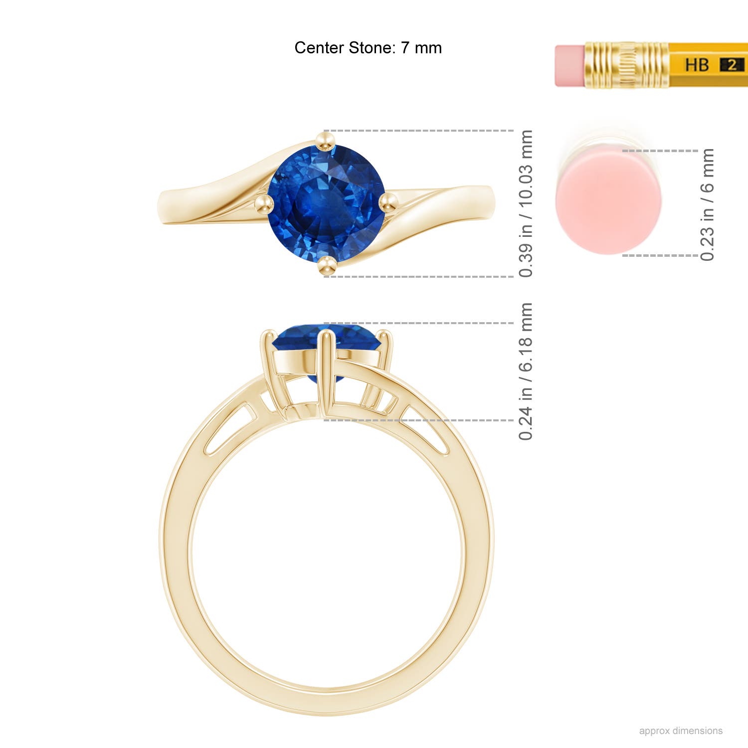 AAA - Blue Sapphire / 1.6 CT / 14 KT Yellow Gold