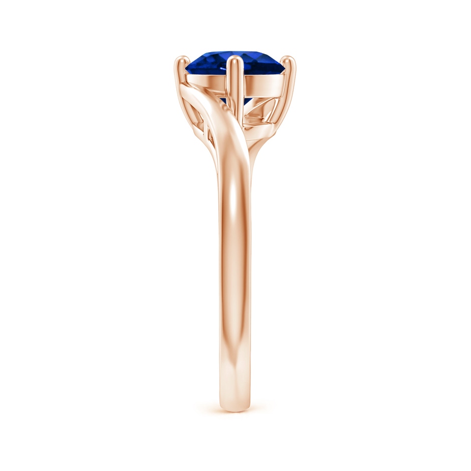 7mm AAAA Classic Round Sapphire Solitaire Bypass Ring in Rose Gold side 299