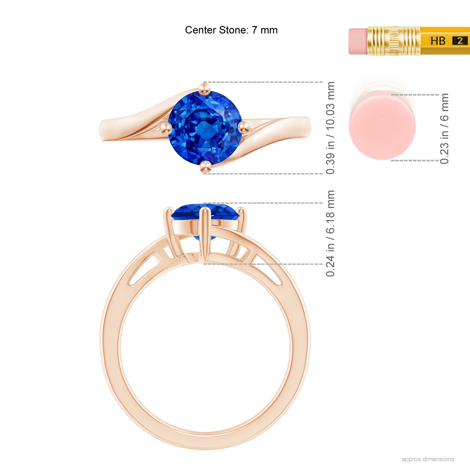 AAAA - Blue Sapphire / 1.6 CT / 14 KT Rose Gold