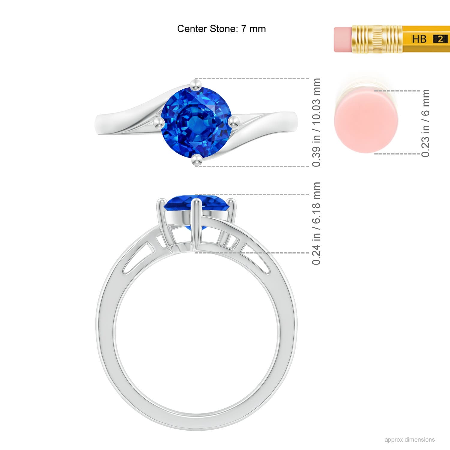 AAAA - Blue Sapphire / 1.6 CT / 14 KT White Gold