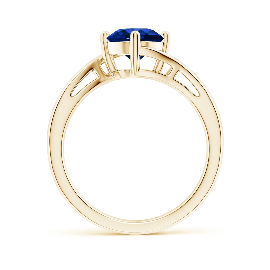 7mm Lab-Grown Classic Round Sapphire Solitaire Bypass Ring in Yellow Gold side 199