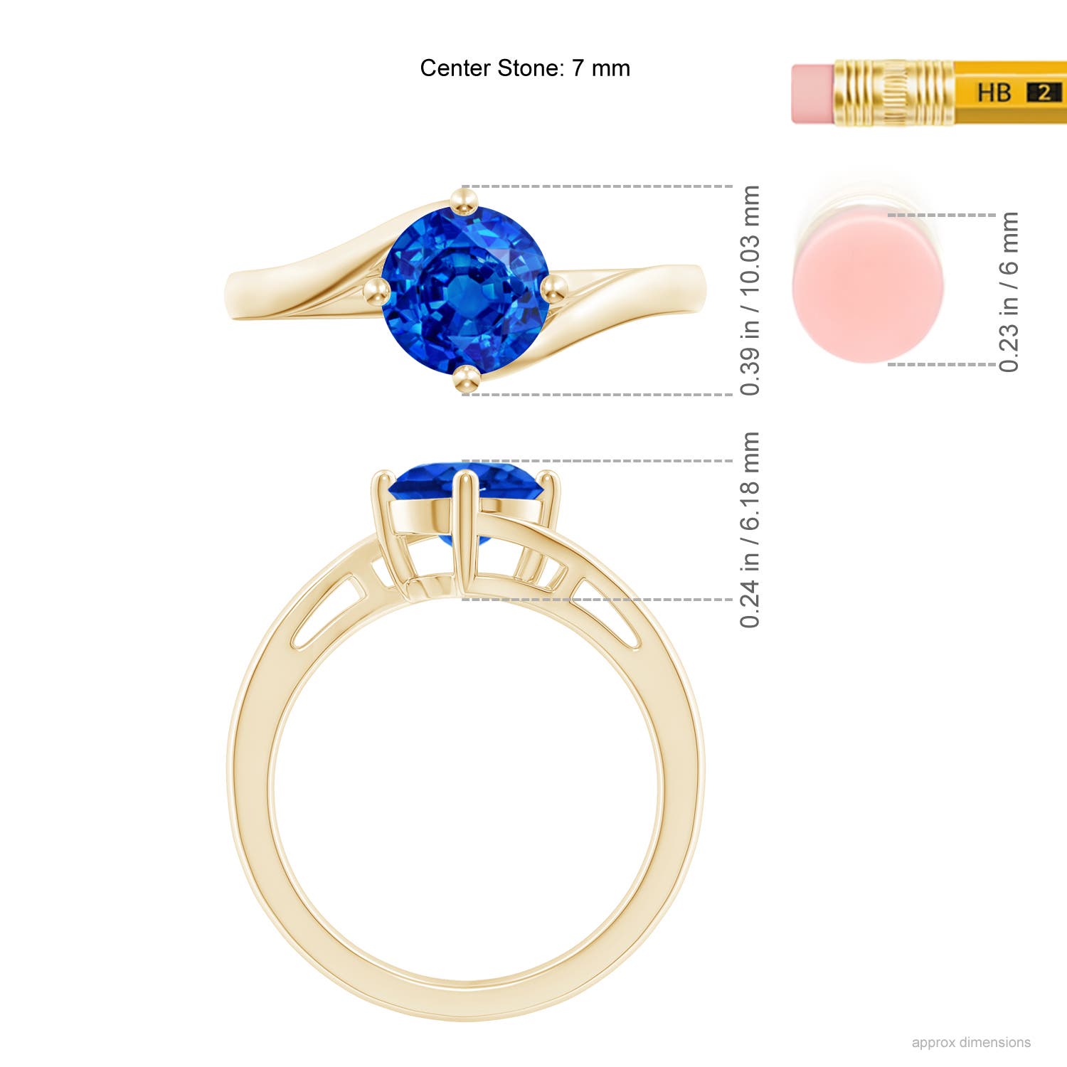 AAAA - Blue Sapphire / 1.6 CT / 14 KT Yellow Gold