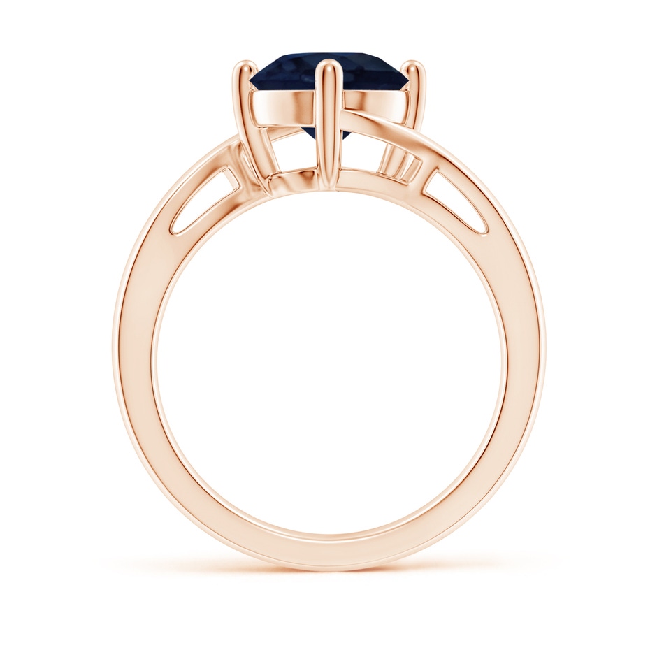 8mm A Classic Round Sapphire Solitaire Bypass Ring in 18K Rose Gold side 199