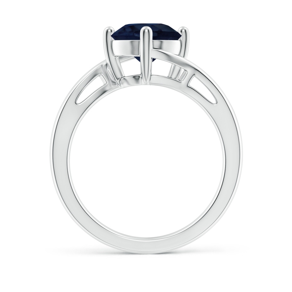 8mm A Classic Round Sapphire Solitaire Bypass Ring in White Gold side 199