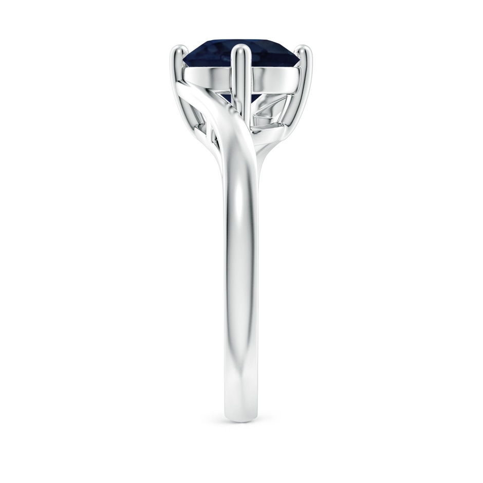 8mm A Classic Round Sapphire Solitaire Bypass Ring in White Gold side 299