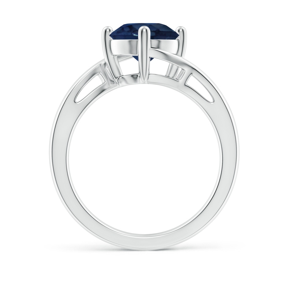 8mm AA Classic Round Sapphire Solitaire Bypass Ring in 18K White Gold side 199