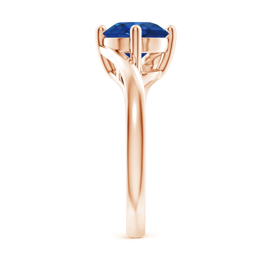 8mm AAA Classic Round Sapphire Solitaire Bypass Ring in 18K Rose Gold side 299