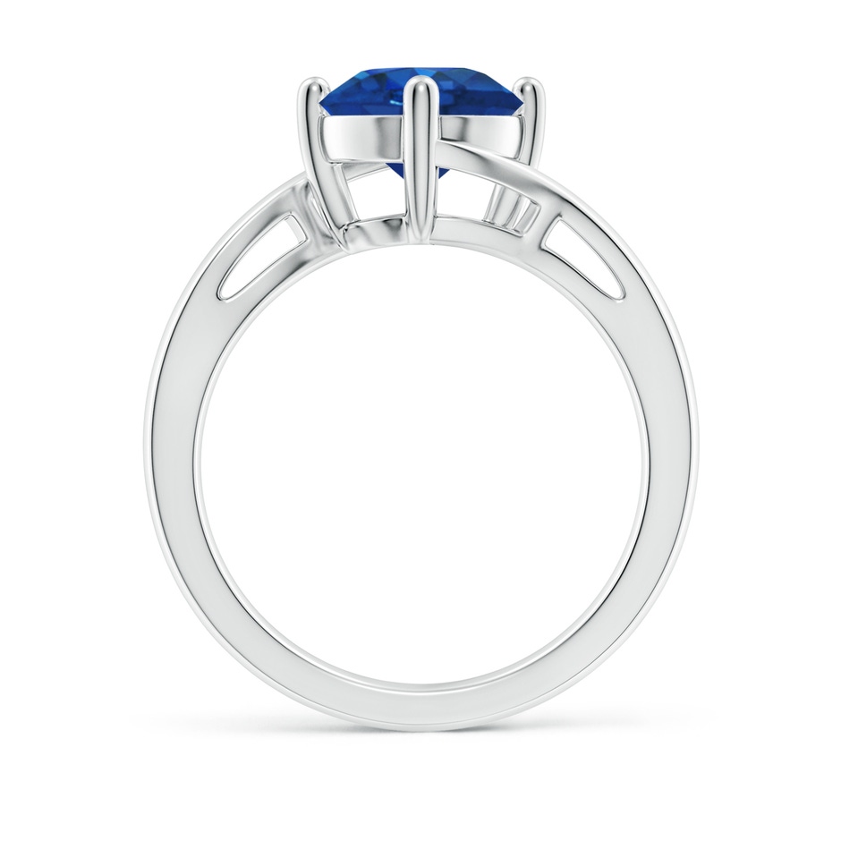8mm AAA Classic Round Sapphire Solitaire Bypass Ring in P950 Platinum side 199