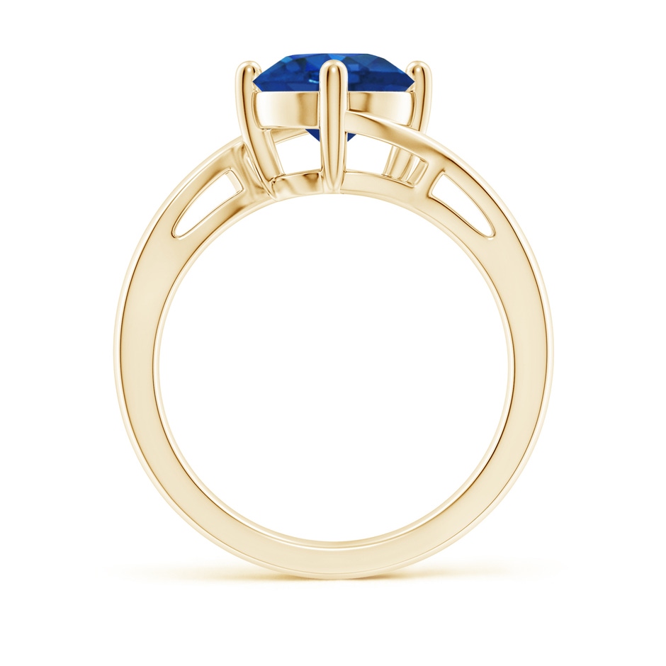 8mm AAA Classic Round Sapphire Solitaire Bypass Ring in Yellow Gold side 199