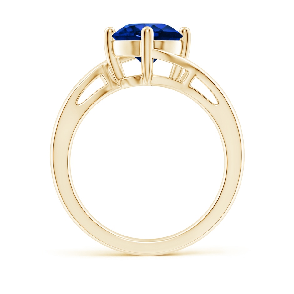 8mm AAAA Classic Round Sapphire Solitaire Bypass Ring in 18K Yellow Gold side 199