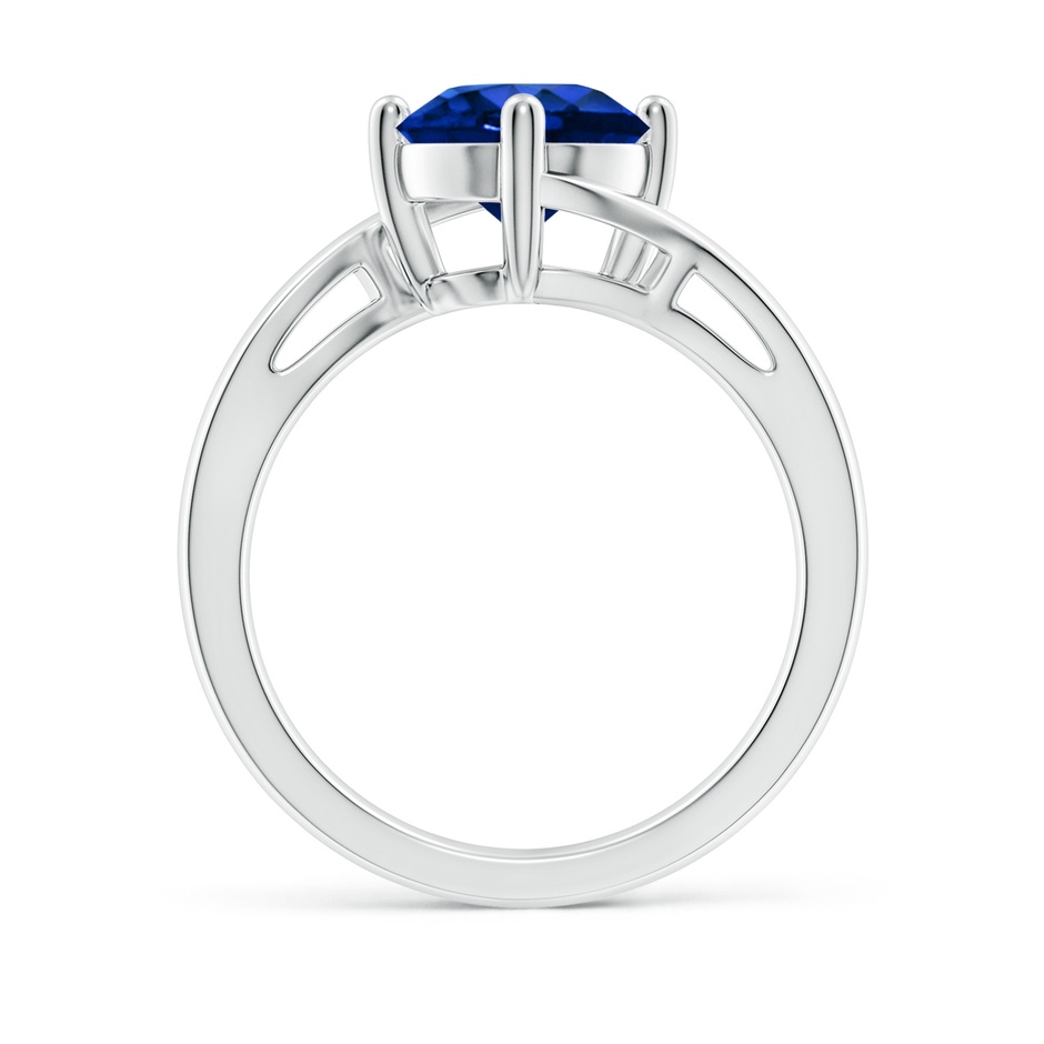 8mm AAAA Classic Round Sapphire Solitaire Bypass Ring in P950 Platinum side 199