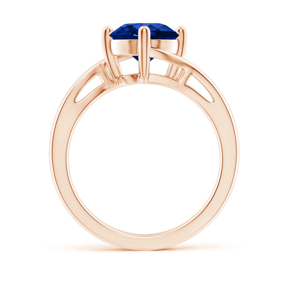 8mm AAAA Classic Round Sapphire Solitaire Bypass Ring in Rose Gold side 199