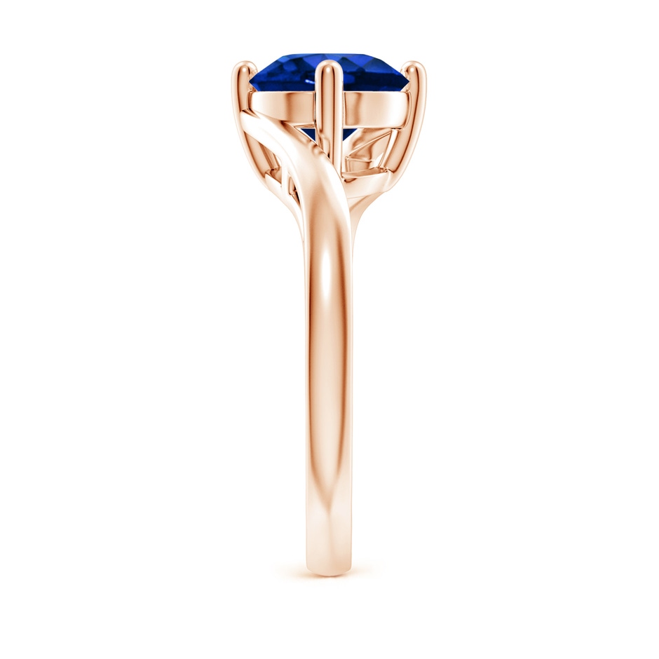 8mm AAAA Classic Round Sapphire Solitaire Bypass Ring in Rose Gold side 299
