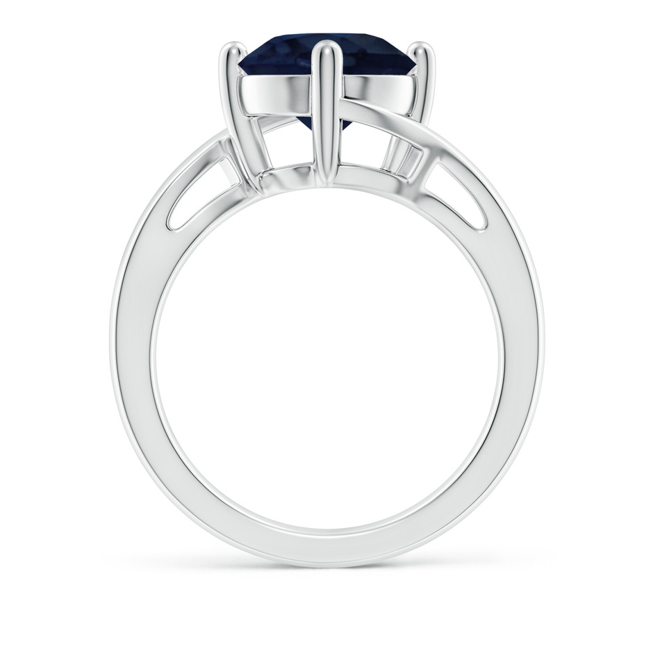 9mm A Classic Round Sapphire Solitaire Bypass Ring in White Gold side 199
