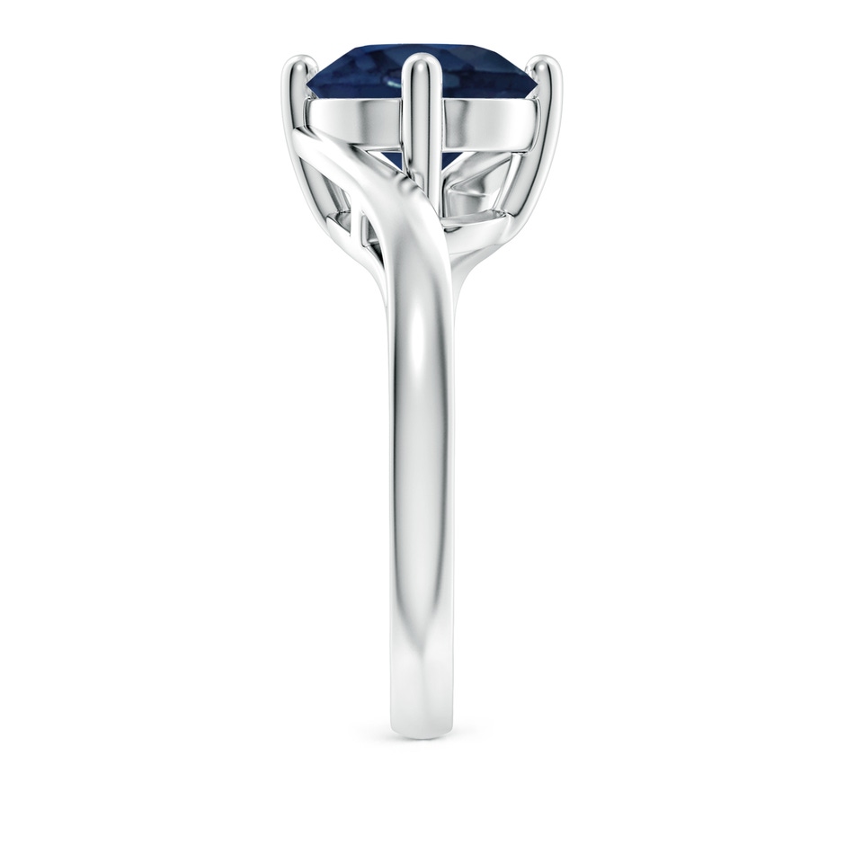 9mm AA Classic Round Sapphire Solitaire Bypass Ring in P950 Platinum side 299