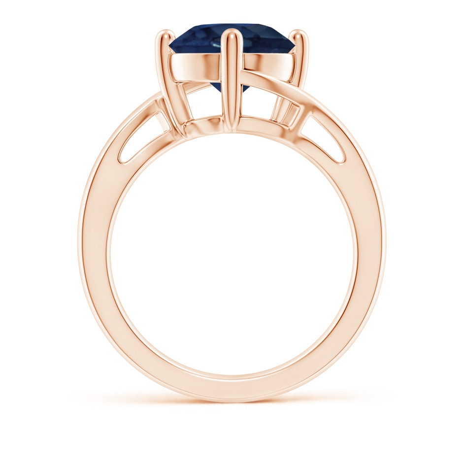 9mm AA Classic Round Sapphire Solitaire Bypass Ring in Rose Gold side 199