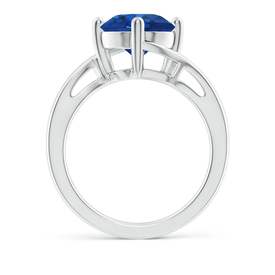 9mm AAA Classic Round Sapphire Solitaire Bypass Ring in P950 Platinum side 199