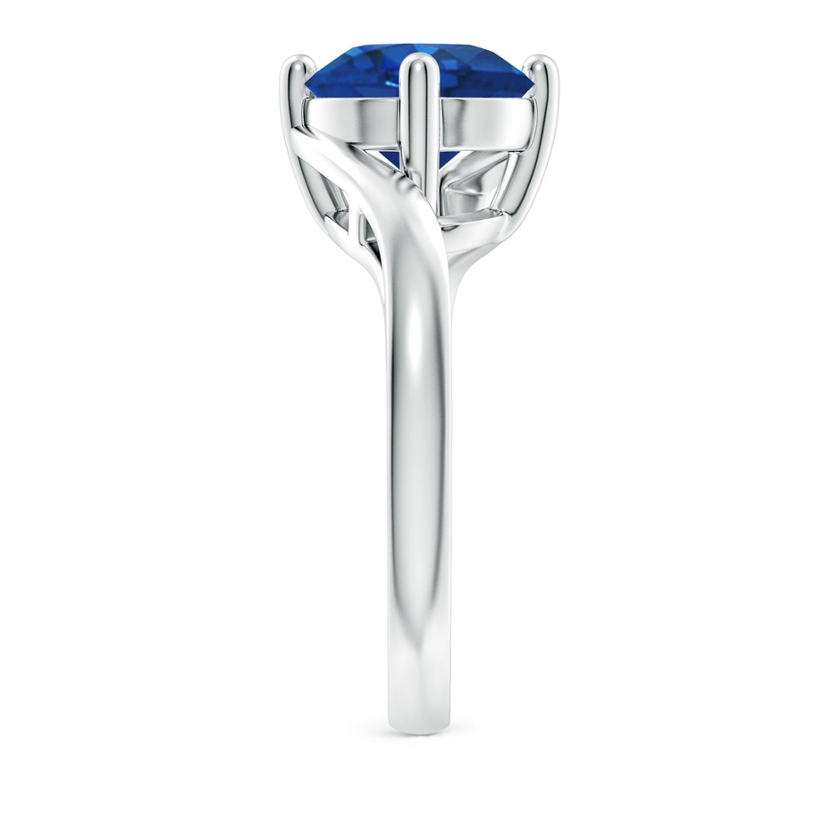 9mm AAA Classic Round Sapphire Solitaire Bypass Ring in P950 Platinum side 299