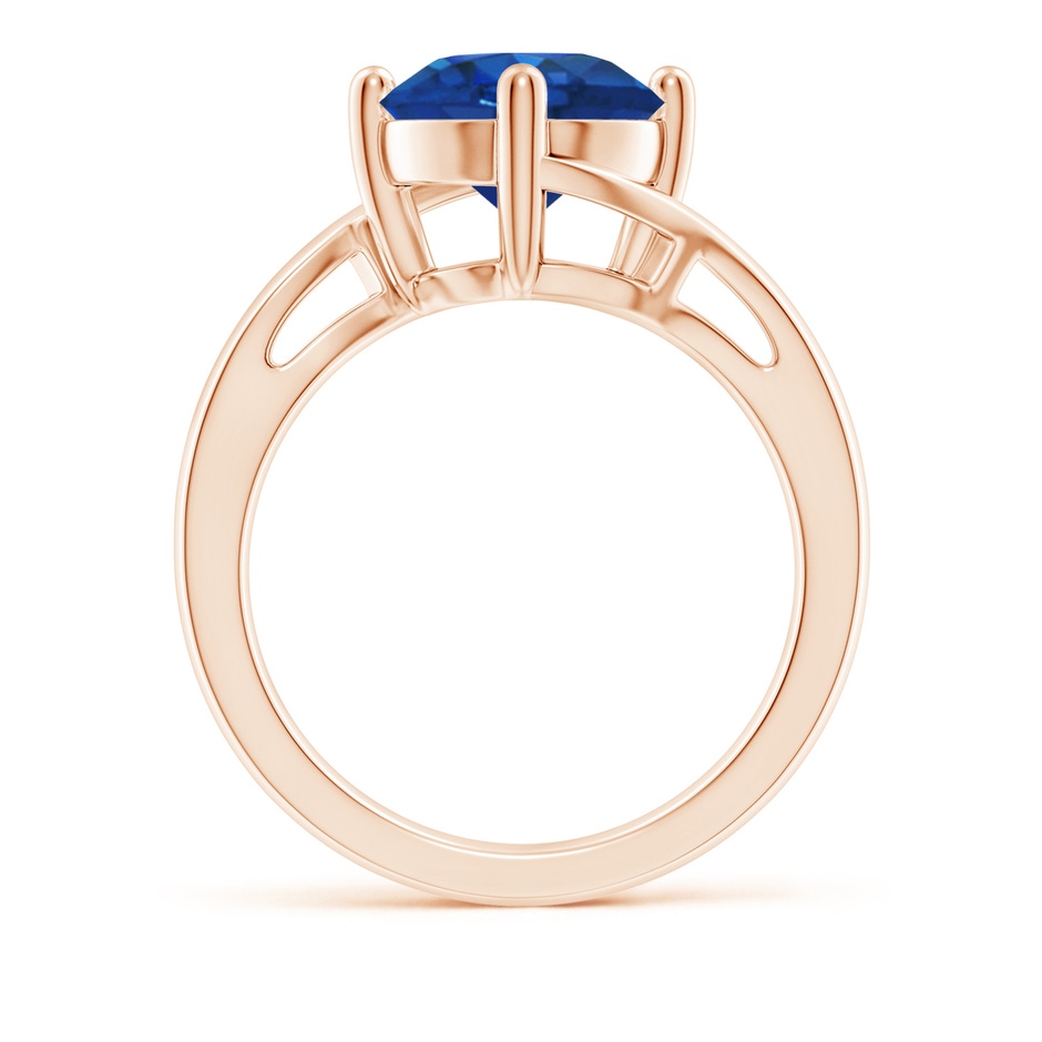 9mm AAA Classic Round Sapphire Solitaire Bypass Ring in Rose Gold side 199