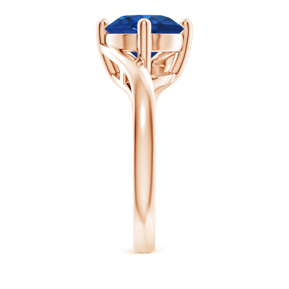 9mm AAA Classic Round Sapphire Solitaire Bypass Ring in Rose Gold side 299