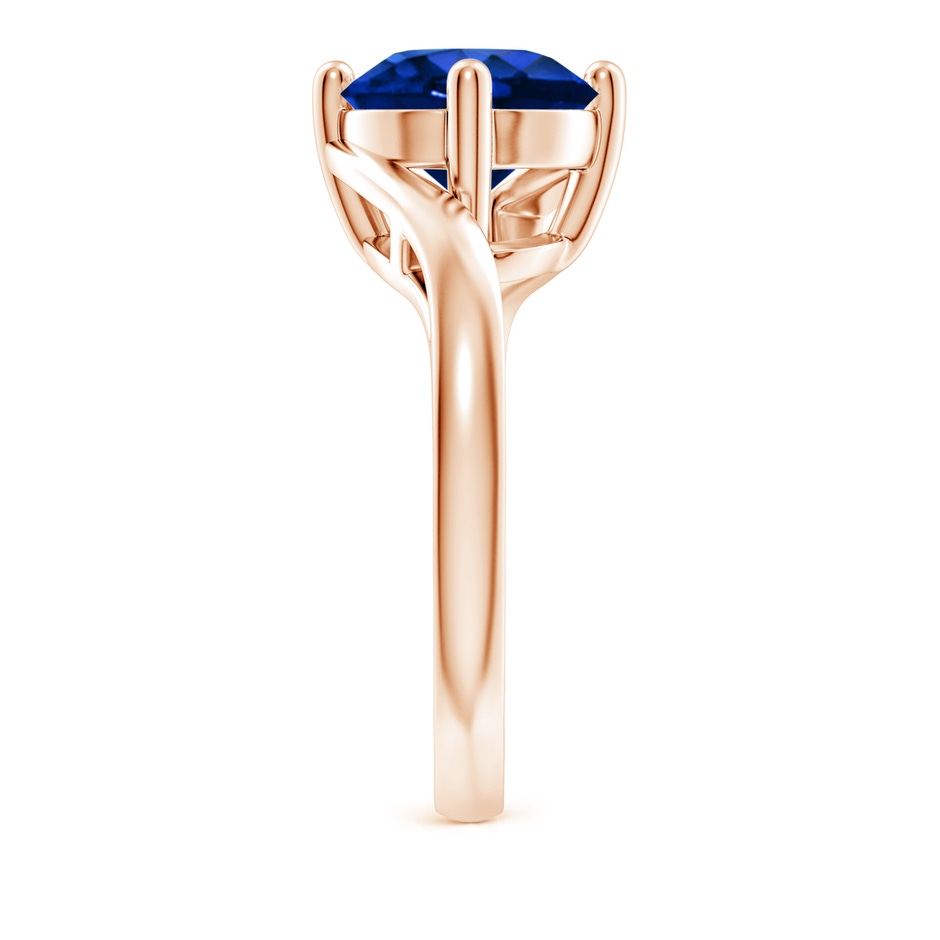 9mm AAAA Classic Round Sapphire Solitaire Bypass Ring in 18K Rose Gold side 299