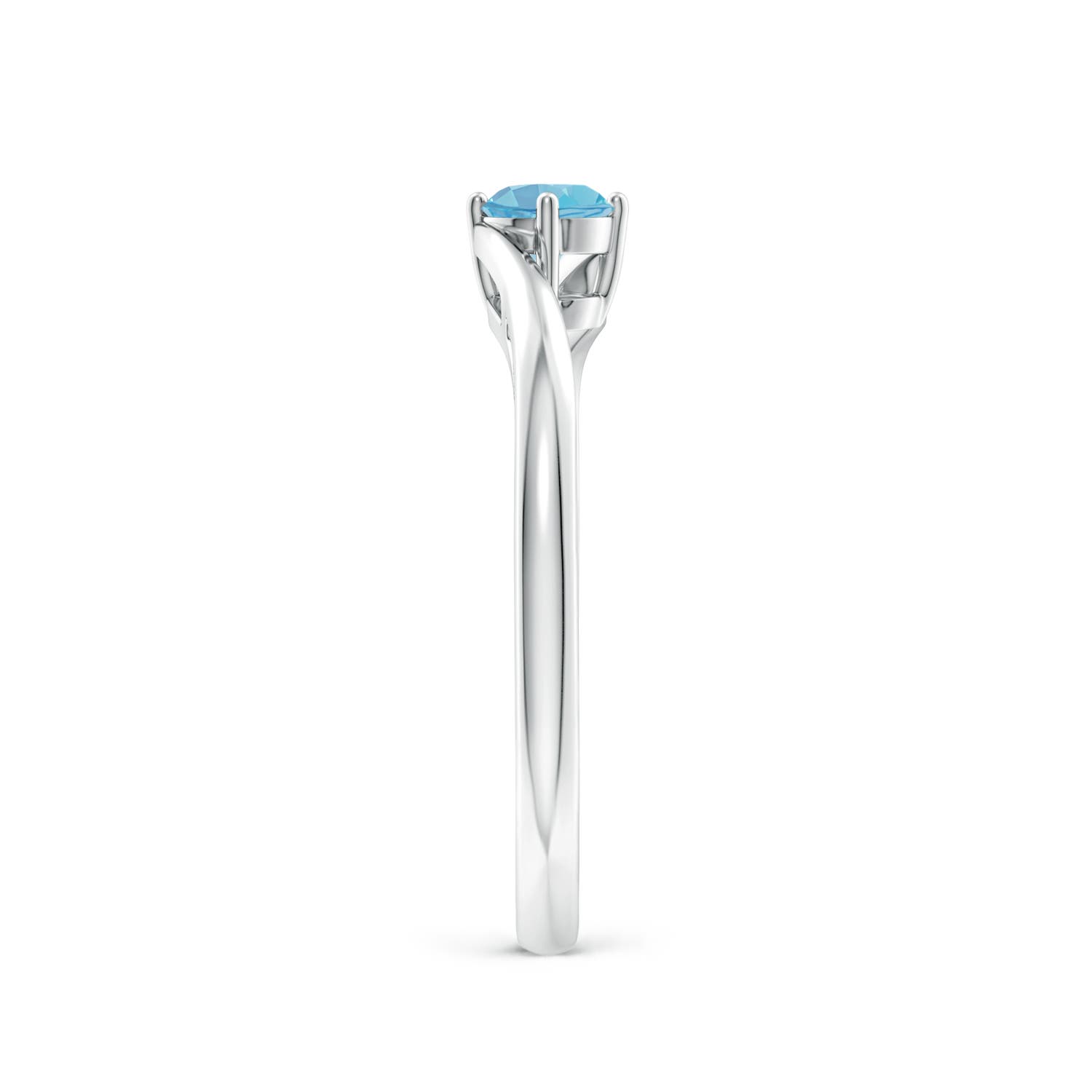 A - Swiss Blue Topaz / 0.32 CT / 14 KT White Gold