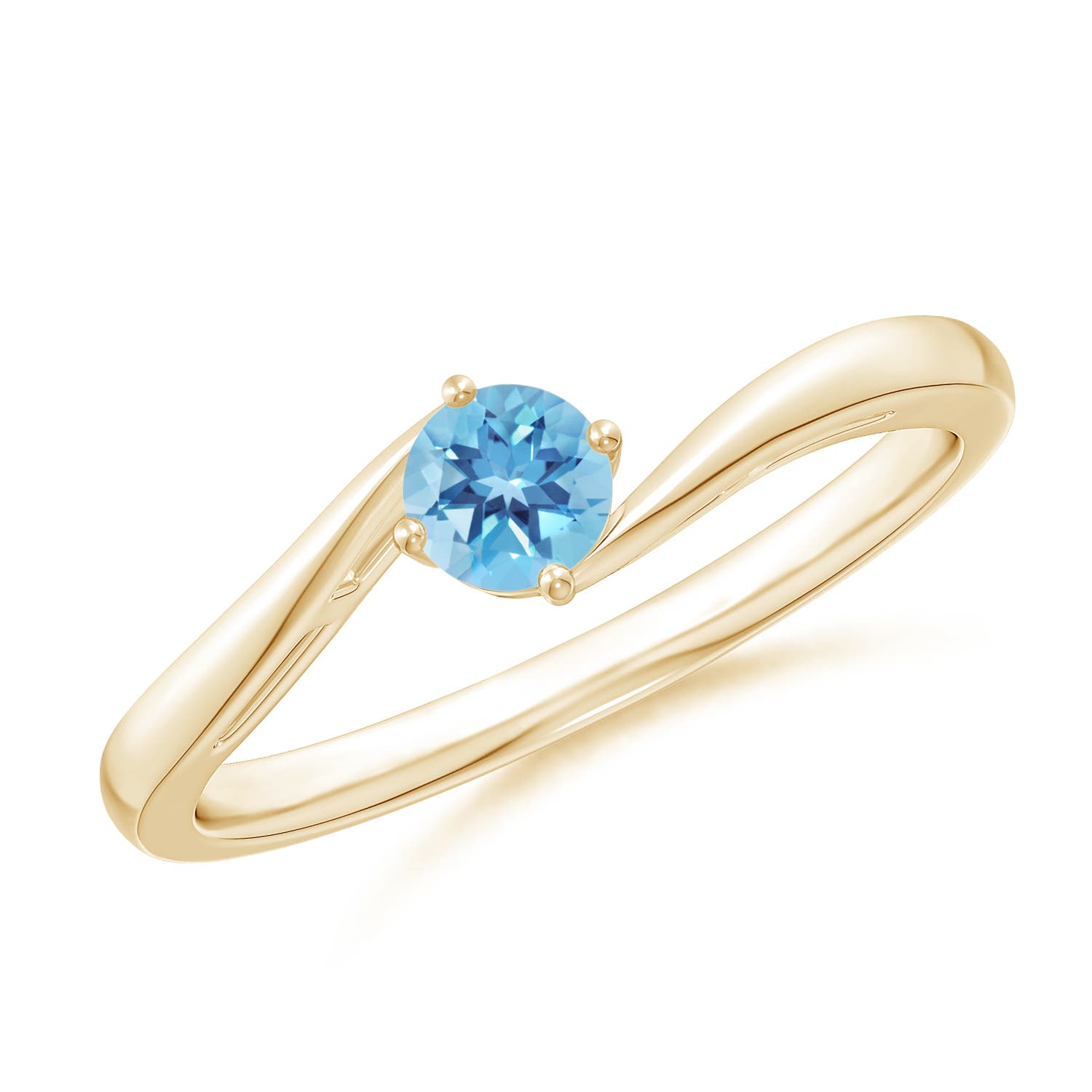 A - Swiss Blue Topaz / 0.32 CT / 14 KT Yellow Gold