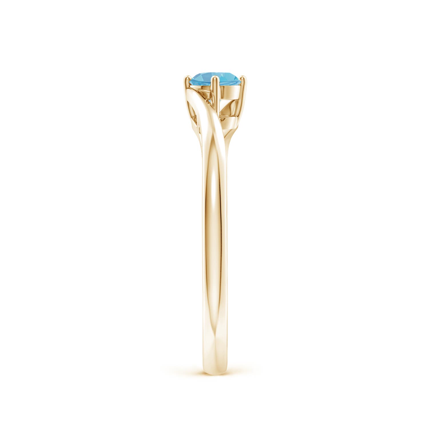 A - Swiss Blue Topaz / 0.32 CT / 14 KT Yellow Gold