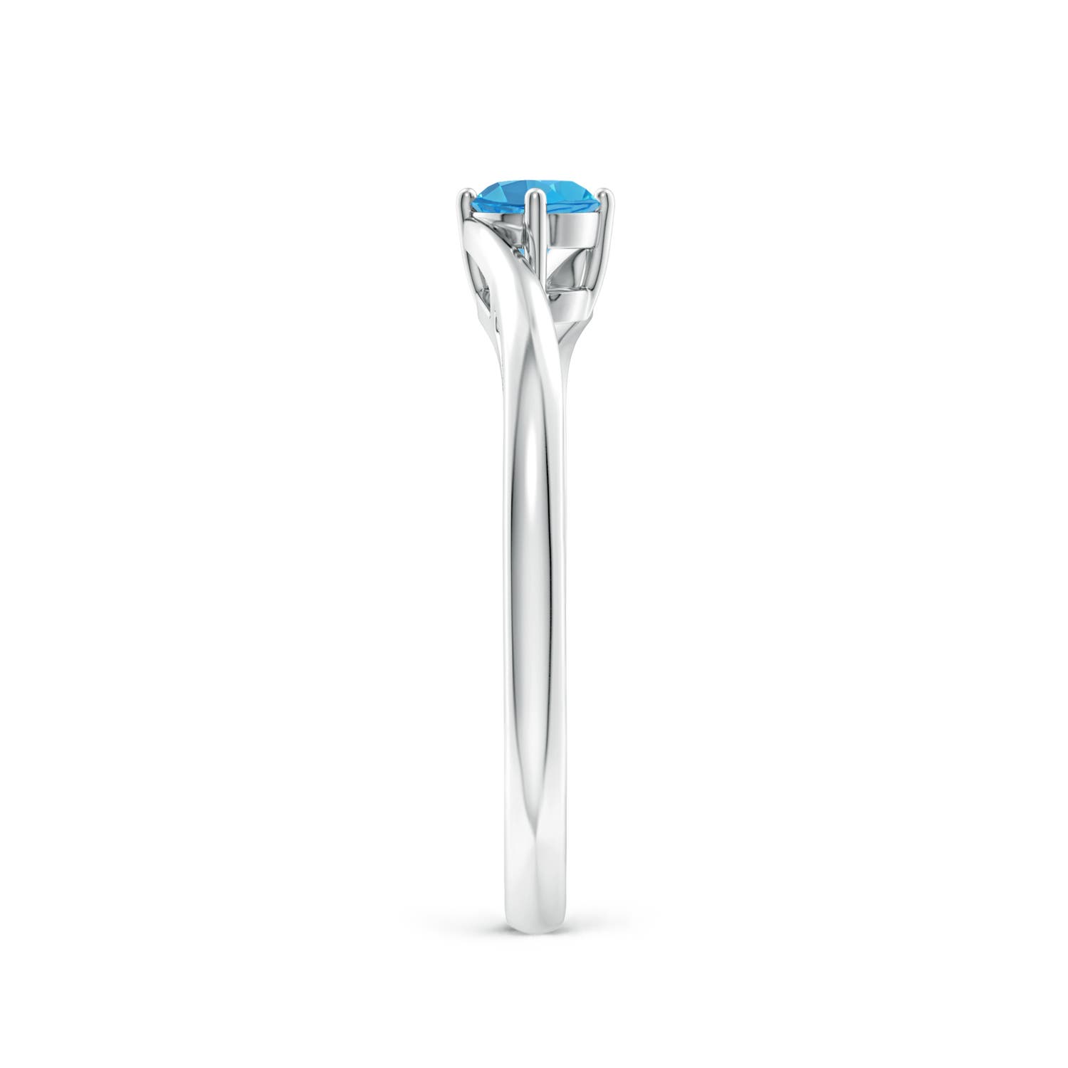 AA - Swiss Blue Topaz / 0.32 CT / 14 KT White Gold