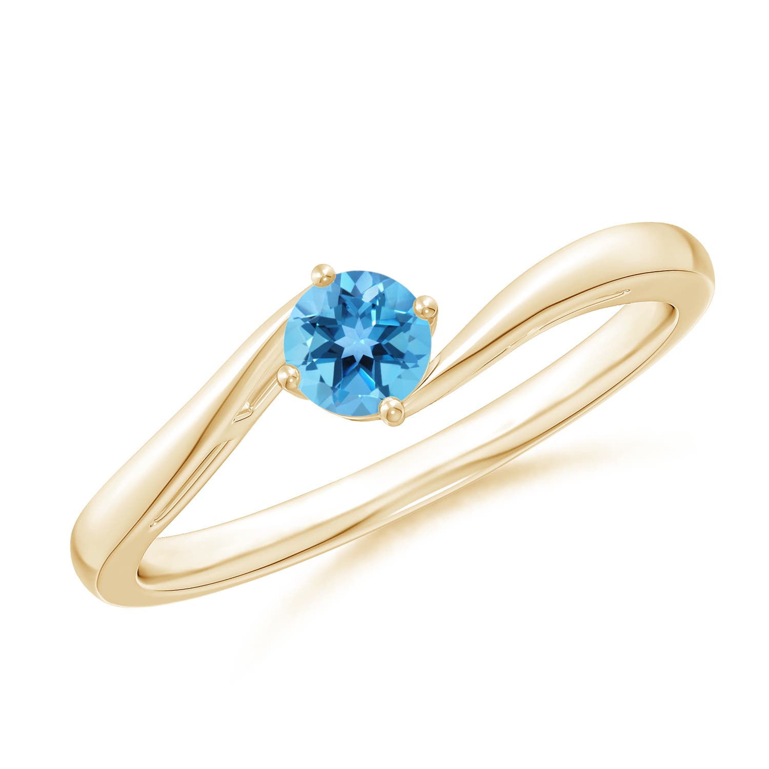 AA - Swiss Blue Topaz / 0.32 CT / 14 KT Yellow Gold