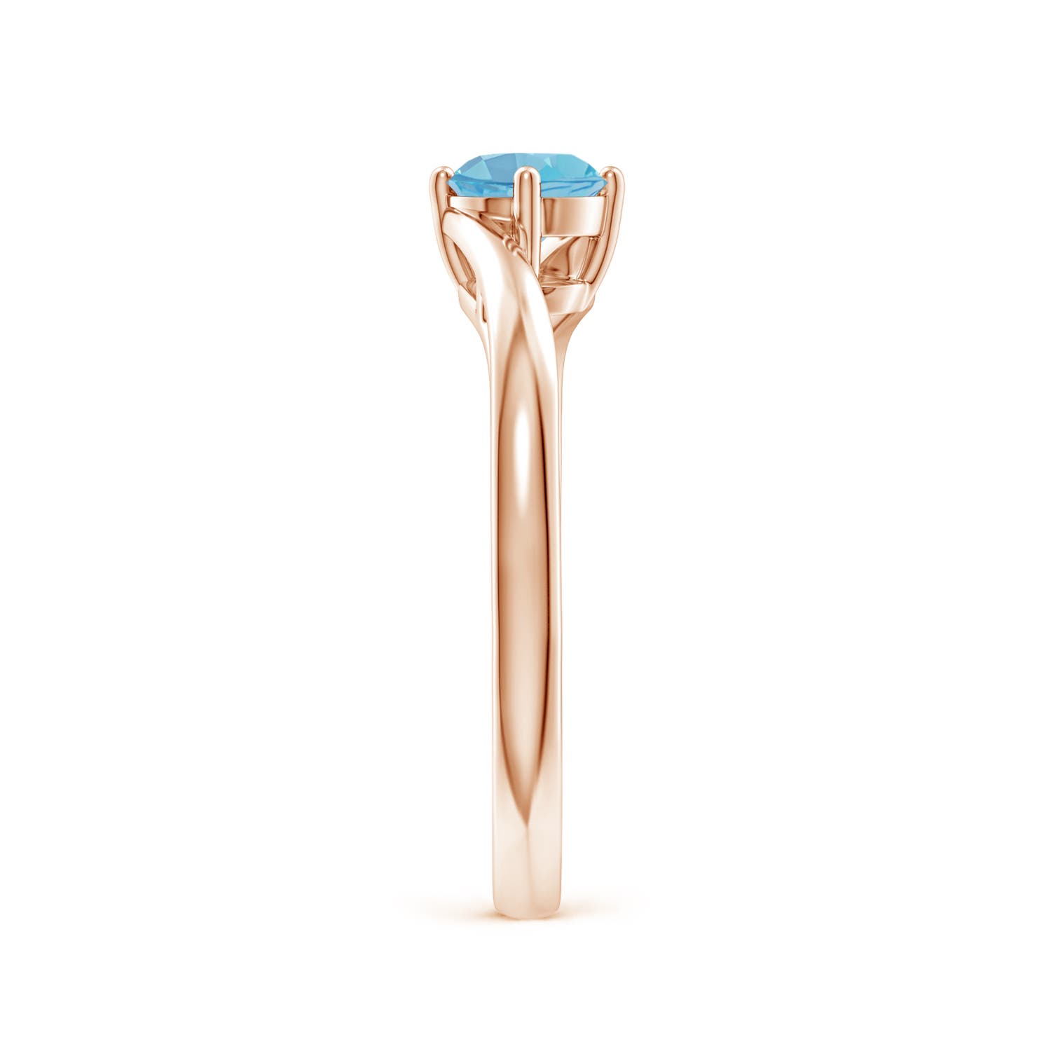 A - Swiss Blue Topaz / 0.6 CT / 14 KT Rose Gold