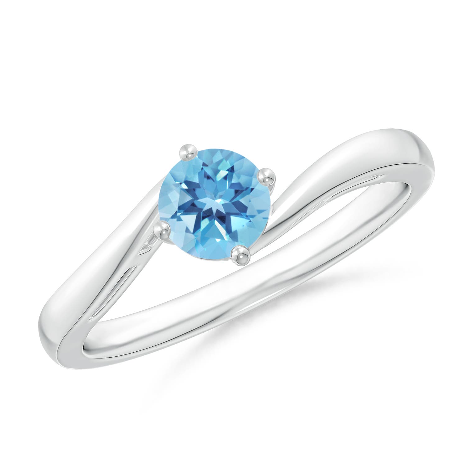 A - Swiss Blue Topaz / 0.6 CT / 14 KT White Gold