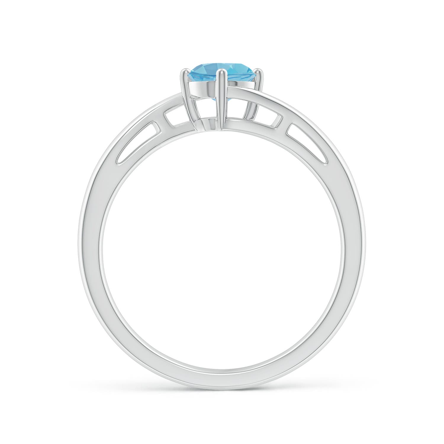 A - Swiss Blue Topaz / 0.6 CT / 14 KT White Gold