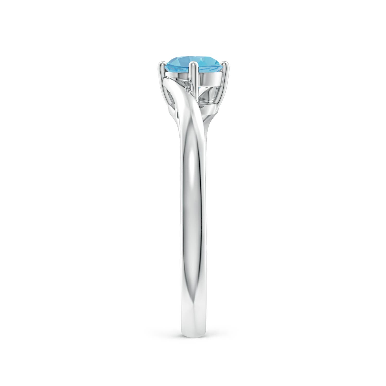 A - Swiss Blue Topaz / 0.6 CT / 14 KT White Gold