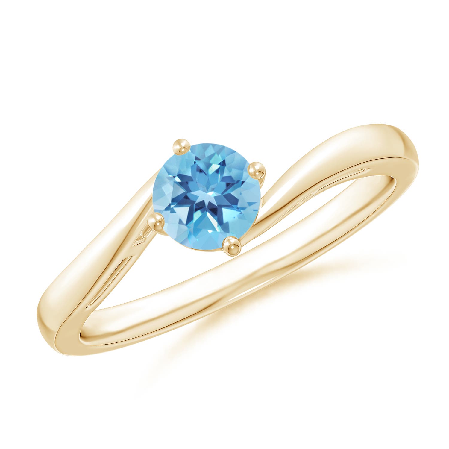 A - Swiss Blue Topaz / 0.6 CT / 14 KT Yellow Gold