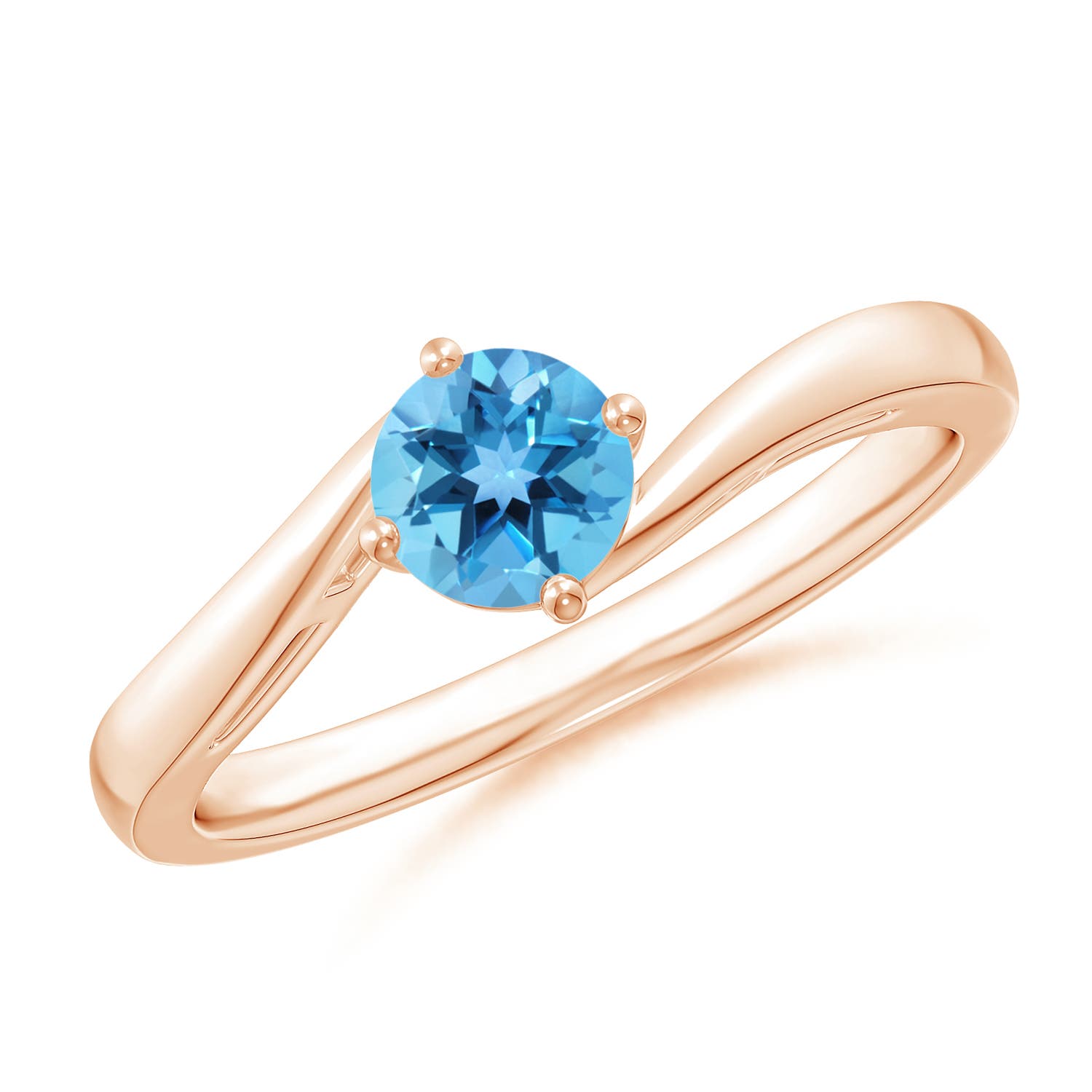 AA - Swiss Blue Topaz / 0.6 CT / 14 KT Rose Gold