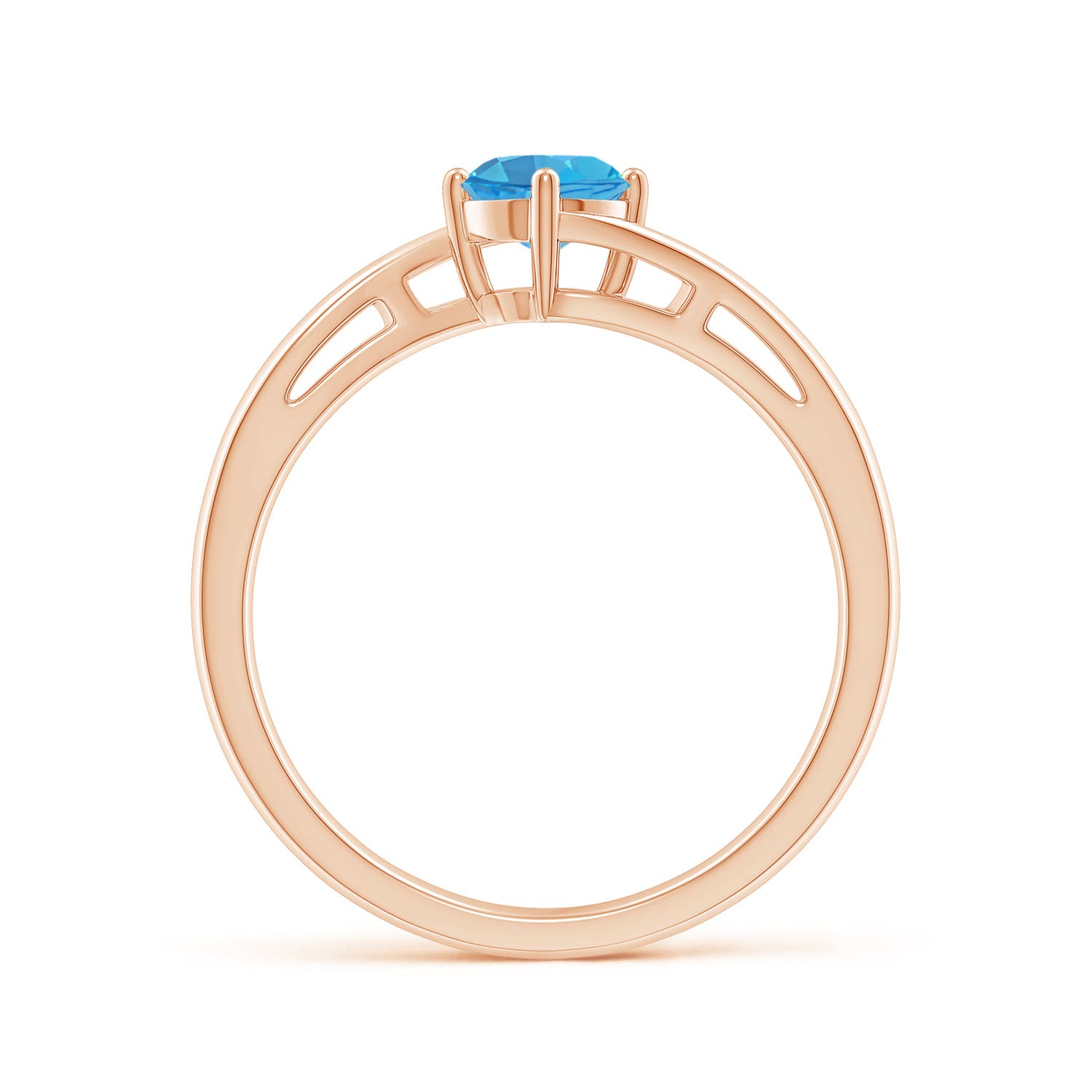 AA - Swiss Blue Topaz / 0.6 CT / 14 KT Rose Gold