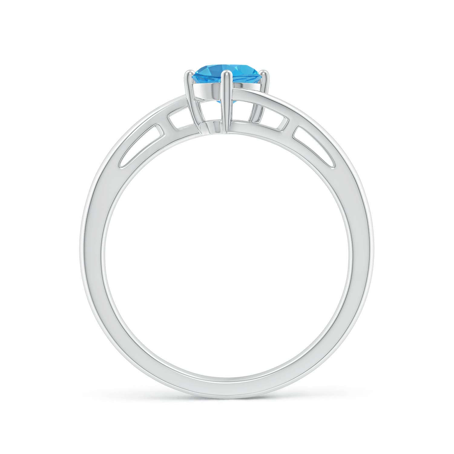 AA - Swiss Blue Topaz / 0.6 CT / 14 KT White Gold