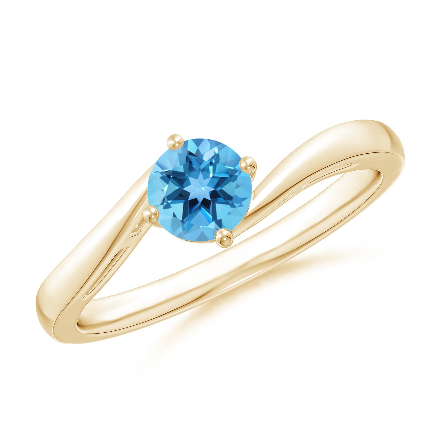 AA - Swiss Blue Topaz / 0.6 CT / 14 KT Yellow Gold