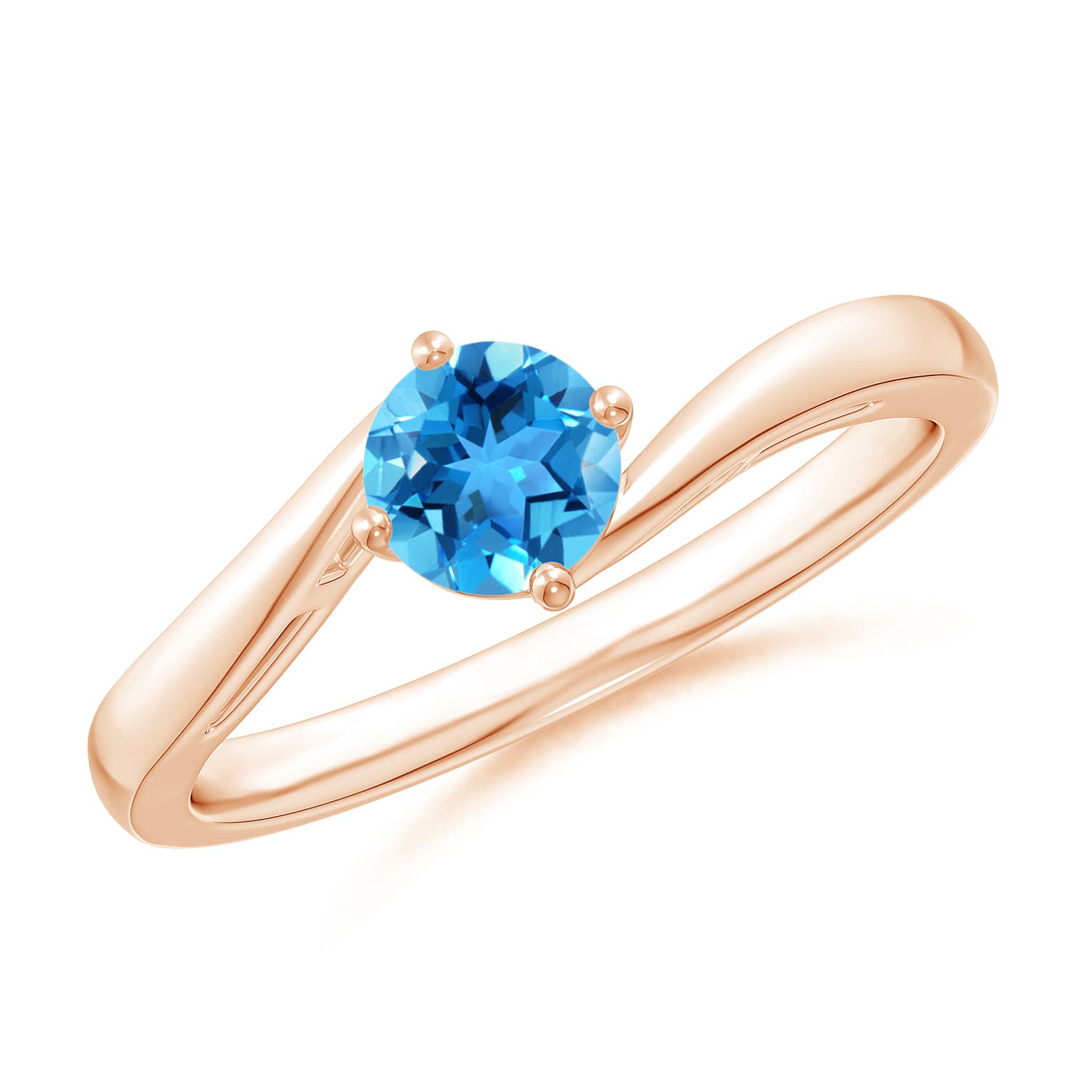 AAA - Swiss Blue Topaz / 0.6 CT / 14 KT Rose Gold