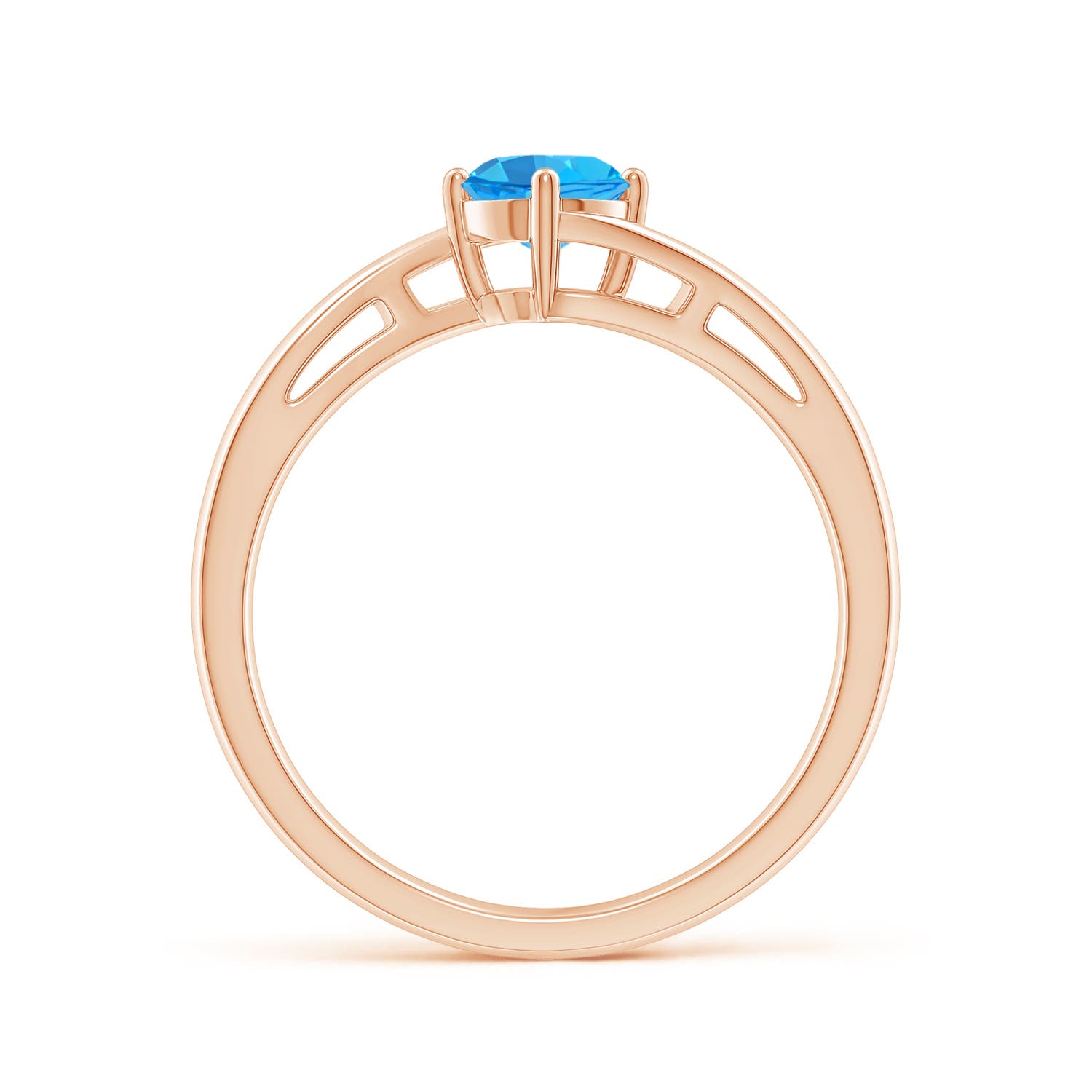 AAA - Swiss Blue Topaz / 0.6 CT / 14 KT Rose Gold