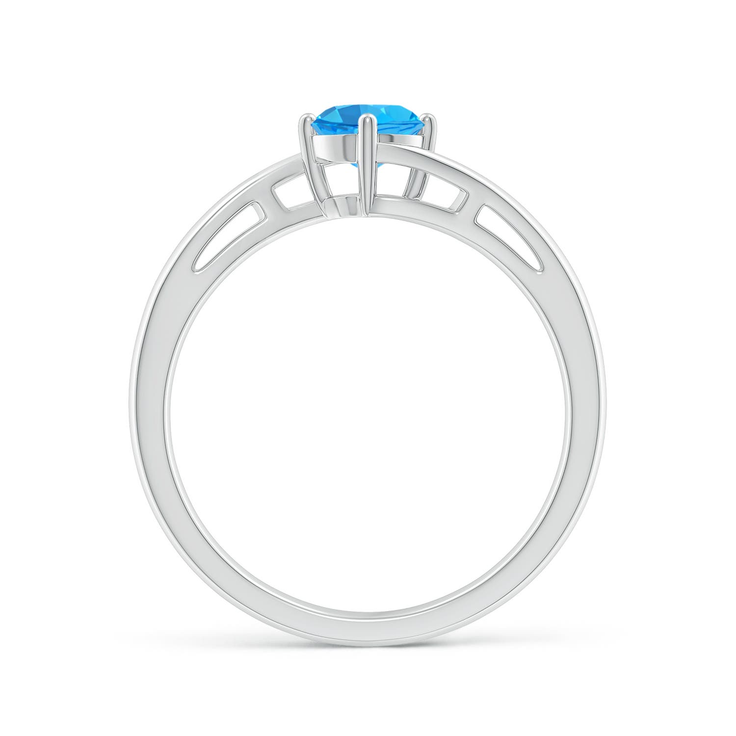 AAA - Swiss Blue Topaz / 0.6 CT / 14 KT White Gold