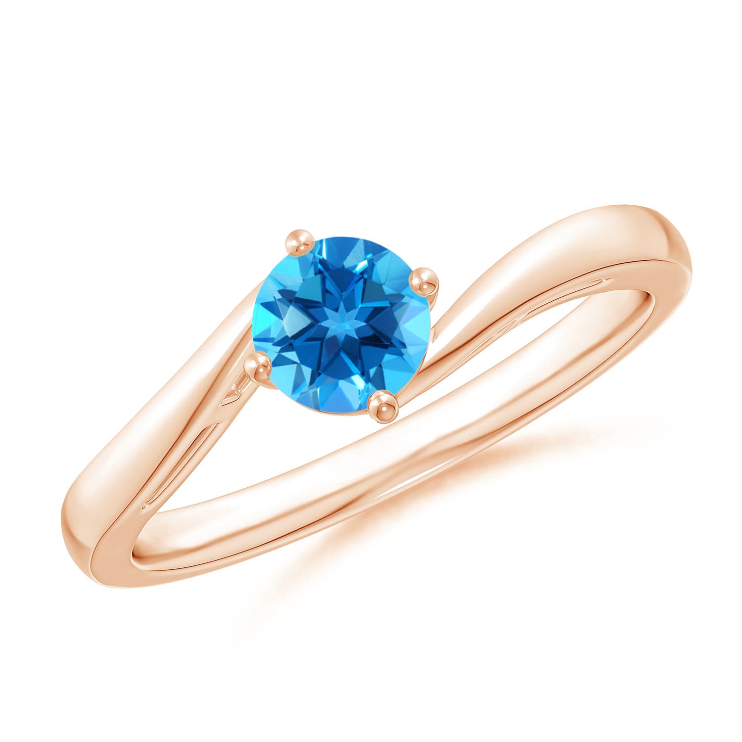 AAAA - Swiss Blue Topaz / 0.6 CT / 14 KT Rose Gold