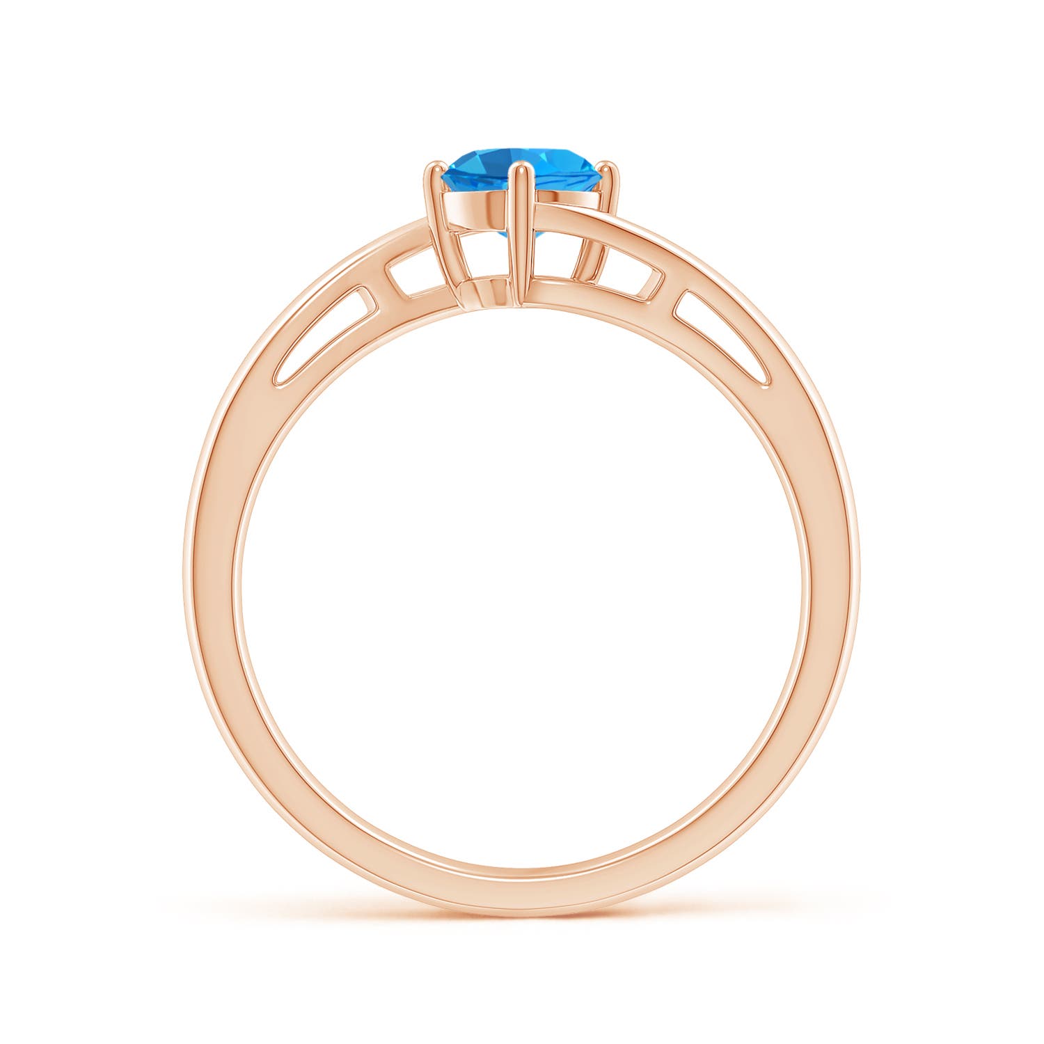 AAAA - Swiss Blue Topaz / 0.6 CT / 14 KT Rose Gold