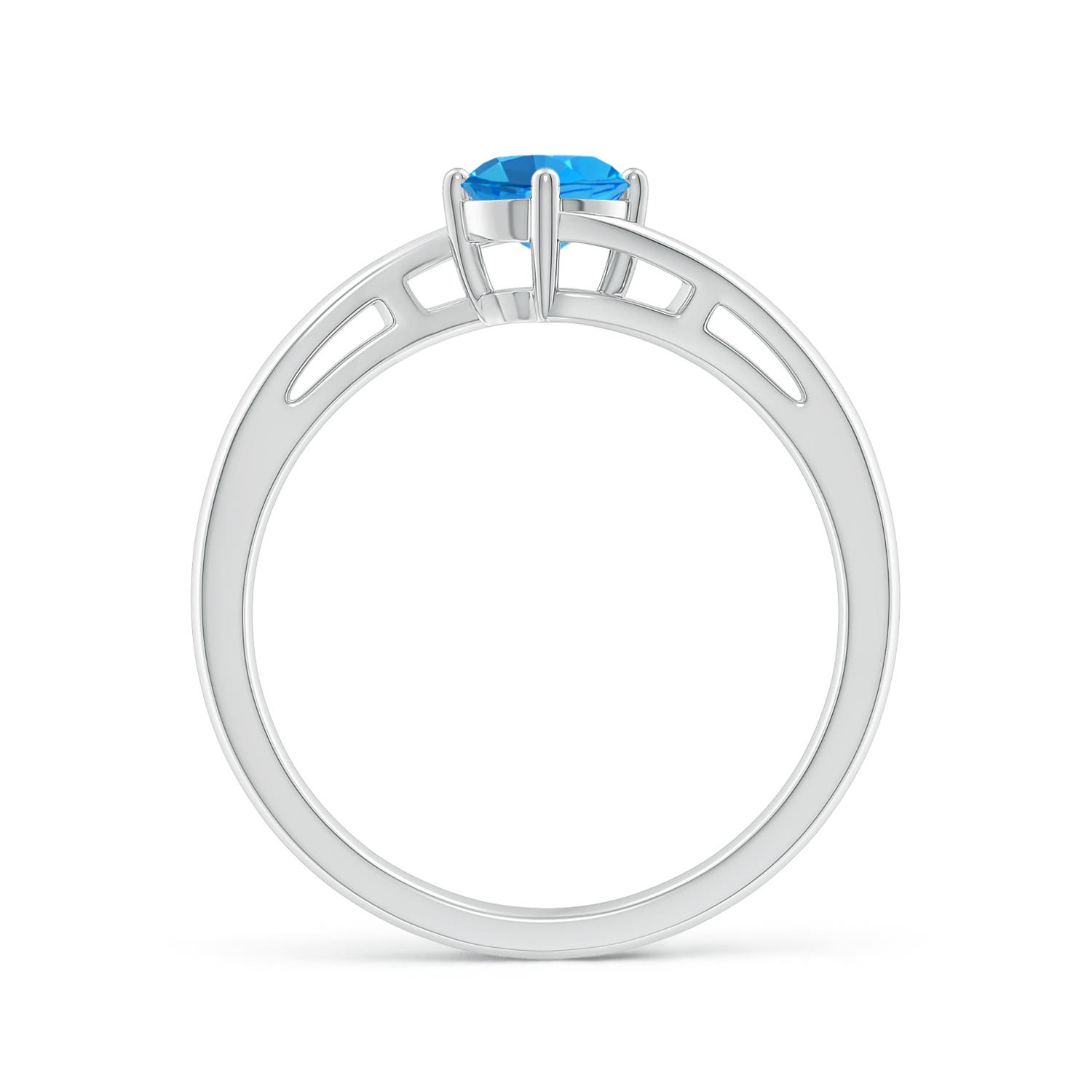 AAAA - Swiss Blue Topaz / 0.6 CT / 14 KT White Gold